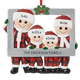 Ny familj Juldekoration Julgran Pendants Hängande Ornaments DIY Santa Claus Gift Greeting Card Heminredning