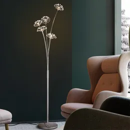 Lampade da terra Luce nordica Abito da sposa Negozio Lampada Studio Dente di leone Semplice Flor Soggiorno Scrivania Luci a LED