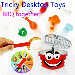 Kids Kitchen Set BBQ Spel Tricky Desktop Leksaker Rotisserie Grill Butik Grill Mat Försäljning Pretend Play House Party Fun Interactive LJ201009