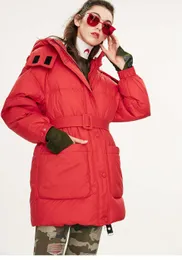 2020 nuove donne nero inverno spesso piumino cappotto 90 piume d'anatra bianca con cappuccio cappotto caldo da donna con cintura Casaco Feminino Parka LJ201021