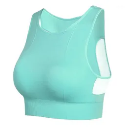 Siłownia Odzież damska Bezszwowa Racerback Sportowy Biustonosz Wysokowy Uderzenie Wsparcie Yoga Trening Fitness Running Sexy Tank Top