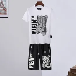 Bear Plein Mens T Roomts Crystal Skull Trade Cloid Men футболки повседневные спортивные костюмы joggg