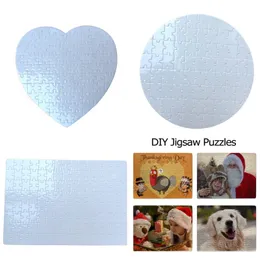 Sublimation Blank Puzzle Heart Round A4 Blank Jigsaw DIY Craft Heat Transfer Printing Puzzles Valentine Day Birthday Day Gifts