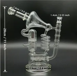 11 -calowa szklana rura wodna Hookah Recycler Honeycomb Curve Bong Bong Tobacco Shisha Beaker z miską