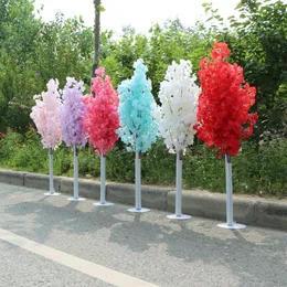 150 cm Wysoki Ekskluzywny Sztuczny Kwiat Cherry Blossom Drzewo Runner Aisle Column Droga prowadzi do stacji Wedding T Centerspecces Materiały