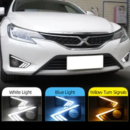 1 para samochodów światło do jazdy dziennej DRL dla Toyota MARK X REIZ 2013 - 2018 LED lampa przeciwmgielna z dynamicznym żółtym kierunkowskazem