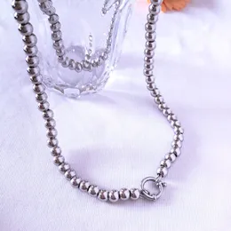 Collier en acier inoxydable poli brillant pour hommes et femmes, perles rondes de 2036 pouces de longueur, boucle ronde de 63mm, N5874732718