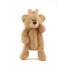 40Cm Children Cute Plush toy Lovely Cartoon Brown Bear Backpack Bag Schoolbag girls boys kindergarten birthday Christmas gift 220209