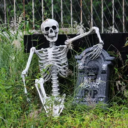 Halloween Prop Skeleton Full Size Skeleton Skull Hand Lifelike Human Body Poseable Anatomy Model Party Festival Decoration Y201006