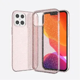 Bling Bling Glitter Funda de teléfono transparente para iPhone 12 Pro Max Fashion New Anti-Fall Protection Back Cover for iPhone 11 XS Max Plus