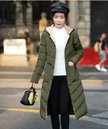 2017 novos parkas longas com mulheres femininas com capuz casaco de inverno espesso para baixo bolsos de algodão jaqueta mulheres outwear parkas plus size xxxl