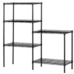 Changeable Assembly Floor Standing Carbon Steel Storage Rack Black a24
