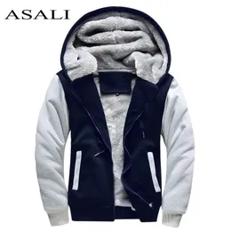 Asali Bomber Jacket Men 2022 Brand Winter Thick Warme Fleece dragkedja för Herr Sportwear Tracksuit Male European Hoodies 220114