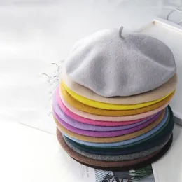 Beret Hat Fashion Senhoras Outono Inverno Quente Lã Ajustável Chapéu Slouchy Casual Rua Parent-Child Cor Sólida Chapéu VT1794