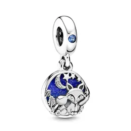 Bracciale di perline classico in argento 925 di nuova moda con perline di stella blu dolce notte adatto per regali di gioielli da donna Pandoras