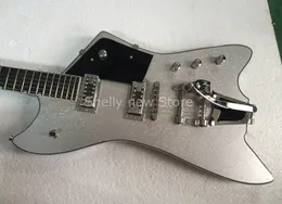 Custom G6199 billy-bo jupiter metaliczny srebrny Thunderbird gitara elektryczna Bigs Tremolo Tailpiece, chromowany sprzęt