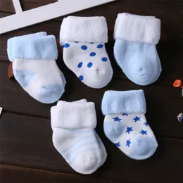 5 para High Quality zagęścić Cartoon Komfort Skarpetki bawełniane Nowonarodzone dzieci Boy New Born Baby Girl Socks Infantil LJ201019