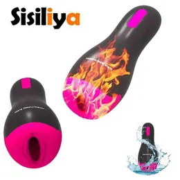 Male Masturbation Heating Vibrator Sex Toy Sound Absorber Adult Intimate Products 0114