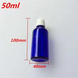 10 pcs 40x100 mm Dark Blue Glass Bottles With White Plastic Cap&Plugs DIY 50 ml Empty Essential Oil