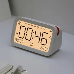 Elektronisk nummer Skrivbord Klocka Led Mini Snooze Klockor med temperatur Perpetual Calendar Desktop Ornaments Bedroom Decoration BH5681 WLY