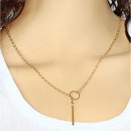 Jóias de moda simples círculo de metal de metal curto colar de ouro feminino Chain Chain Decoration Presente por atacado