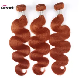 Ishow Hair Weaves Bundles Schuss für Frauen jeden Alters Orange Ginger #350 Malaysische brasilianische peruanische Jungfrau-Menschenhaarverlängerungen 8-28 Zoll