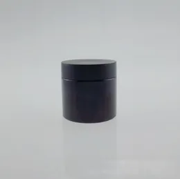 Wholesale 60 ml Black Plastic Bottle jar Refillable Cosmetic Cream Flat jars Empty Cosmetic Containers Cheap