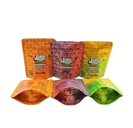 Koko Nuggz Edibles Bag Gummies Run TZ Ziplock Упаковочные пакеты Mylar Plastic Post Pouch 3 Арбуз Оранжевый Синяя Малина
