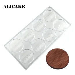 Stampi per onde rotonde al cioccolato 3D Forme rotonde in plastica in policarbonato Forme da forno Strumenti per pasticceria per stampi per vassoi per forme di cioccolato Y200618