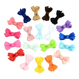 20Pcs/lot Small Mini Solid Bow Hairgrips Sweet Whole Wrapped Safety Clips Kids Hair pins Hair Accessories 737