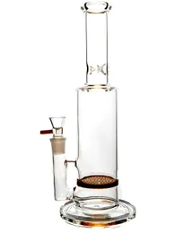 12 İnç Şişe Stil Temizle Cam Kırmızı Su Bong Incycler Petrol Kuyuları Dab Rig Sigara Su Boruları Türbin Percolator Üst Açık Cam Bongs