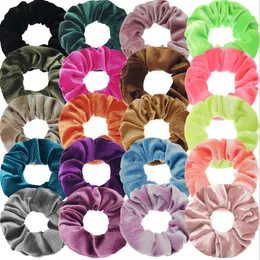 Pferdeschwanz Haar Seil Scrunchy Haarbänder Stirnband Samt Reine Farbe Haare Ring Gummiband Maiden Haar Schnur Haar Zubehör YL1397