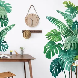 Pianta tropicale Tartaruga Foglia Wall Sticker Fresh Beach Palm Leave Art Decal Porta Decorazione della parete per Soggiorno Cucina Home Decor 201106