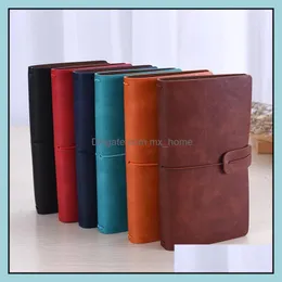 Anteckningar Anteckningar Office School Supplies Business Industrial Solid Color Leather Notebook Handmased Vintage Notepad Diary Journal Books Retro