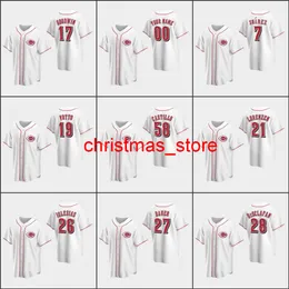 '' 'Men Women Youth #17 Brian Goodwin 27 Trevor Bauer 19 Joey Votto 58 Luis Castillo Custom White Home Jersey