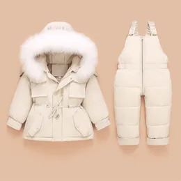 Kurtka z płaszcza Dzieci Toddler kombinezonu dziewczynka chłopiec ubrania zimowy strój snowsuit kombinezon 2 szt. Zestawy odzieży LJ201221
