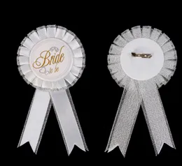 Bride To Be Hen Night Party Do Gift Filler Rosette Badge White & Silver Holiday Accessory