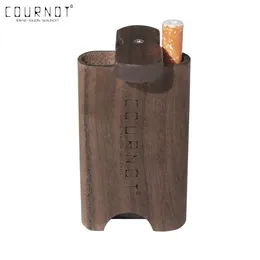 COURNOT High Quality Natural Wood Dugout With Ceramic One Hitter Bat Pipe 46*78 MM Mini Wooden Dugout Box Smoke Pipes Accessories