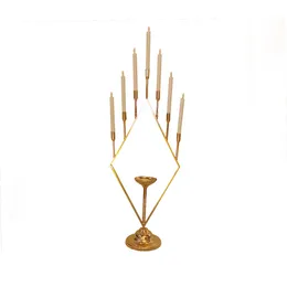 Ny stil Tall Gold Candle Holders Candelabra Centerpiece för bröllopsinredning senyu448