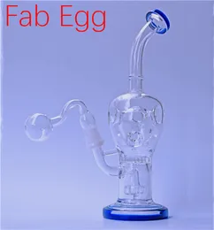 9INCH Glass Bong Bubbler Fab Egg Dab Rigs Vattenrör Matris Perc 14mm Bägare Bongs Recycler Oil Rigs med glasoljebrännare