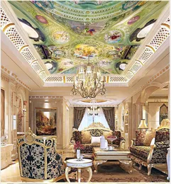Роскошные классические маслом роспись потолок 3D-фрески Обои для гостиной 3D потолки