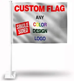 Custom Car Window flags 30x45cm With 43cm Plastic Pole Custom Printed Your Logo Vivid Color Strong Resist Wind