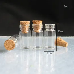 1000 x 1 ml Mini-Glasflaschen mit Holzkorken, kleine Probenfläschchen, 0,5 ml bis 1000 ml sind verfügbar