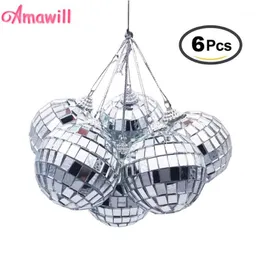 Dekoracje świąteczne Amawill 6 sztuk Ball Ozdoby 3 CM 5 CM Mini Disco Lustro Dekoracji Xmas Party Favor i Gift 8d1
