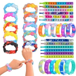 Fedex-Lieferung Dekompressionsspielzeug Armband Press Bubble Lichtempfindliches Farbwechsel-Puzzle SensoryToy für Kinder Fidget Vent Toys