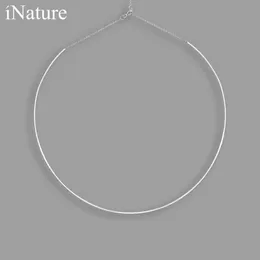 INATURE 925 Sterling Silver Chain Choker Necklace Women Fashion Jewelry Q0531