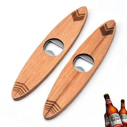 New creative wooden handle bottle opener stainless steel beer bottle opener kitchen tools