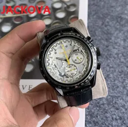 Relogio masculino 44mm militar grandes homens assistiam função completa cronômetro casual relógio de relógio À Prova D 'Água Japão Quartz Movimento Chronógrafo relógios de pulso