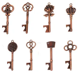 2021 Vintage Skelett Key Bottle Opener Favoriter Pandent Event Födelsedag Giveaways Party Package DIY Tillbehör Idéer