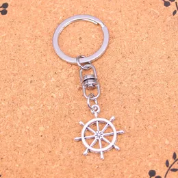 Fashion Keychain 27*23mm rudder helm Pendants DIY Jewelry Car Key Chain Ring Holder Souvenir For Gift